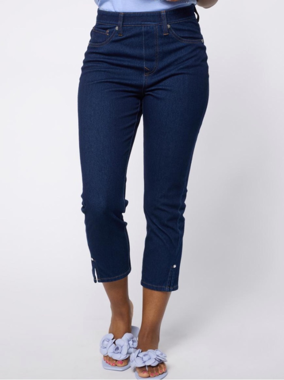 DG2 by Diane Gilman Super Stretch Knit Denim Crop Jegging - Petite 1X